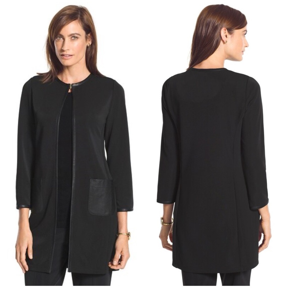 NEW Chico's Black Open Front Jacket size 3